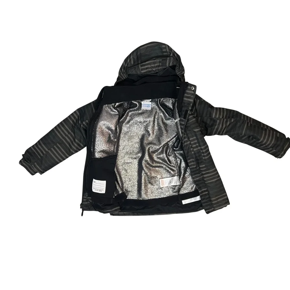 Columbia Interchange‎ Kids Snow Jacket Size XS 6 7 Black Stripe Outgrow System - Picture 4 of 11